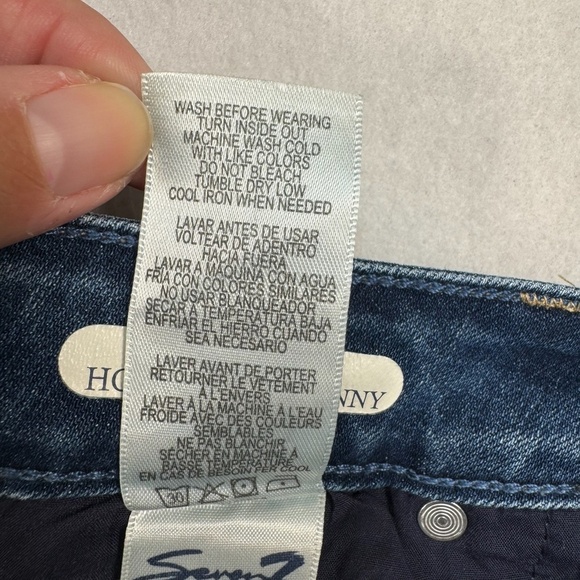 Seven 7 Hollywood Skinny Jeans Womens Size 8 Medium Blue Rainbow High Rise - Picture 8 of 14